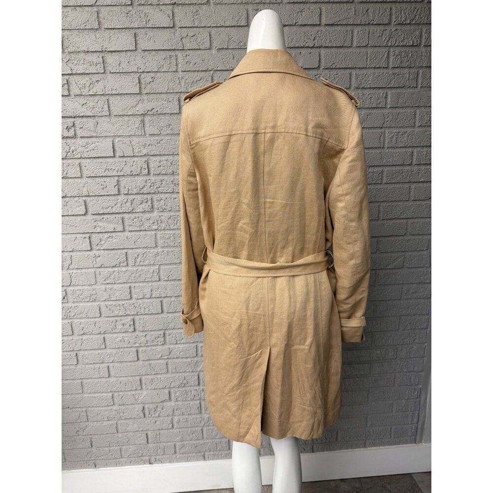 Jones New York Women’s Tan Double Breasted Trench Coat Size M - Picture 4 of 11